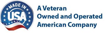 The logo for a veteran owned and operated american company