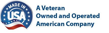 The logo for a veteran owned and operated american company