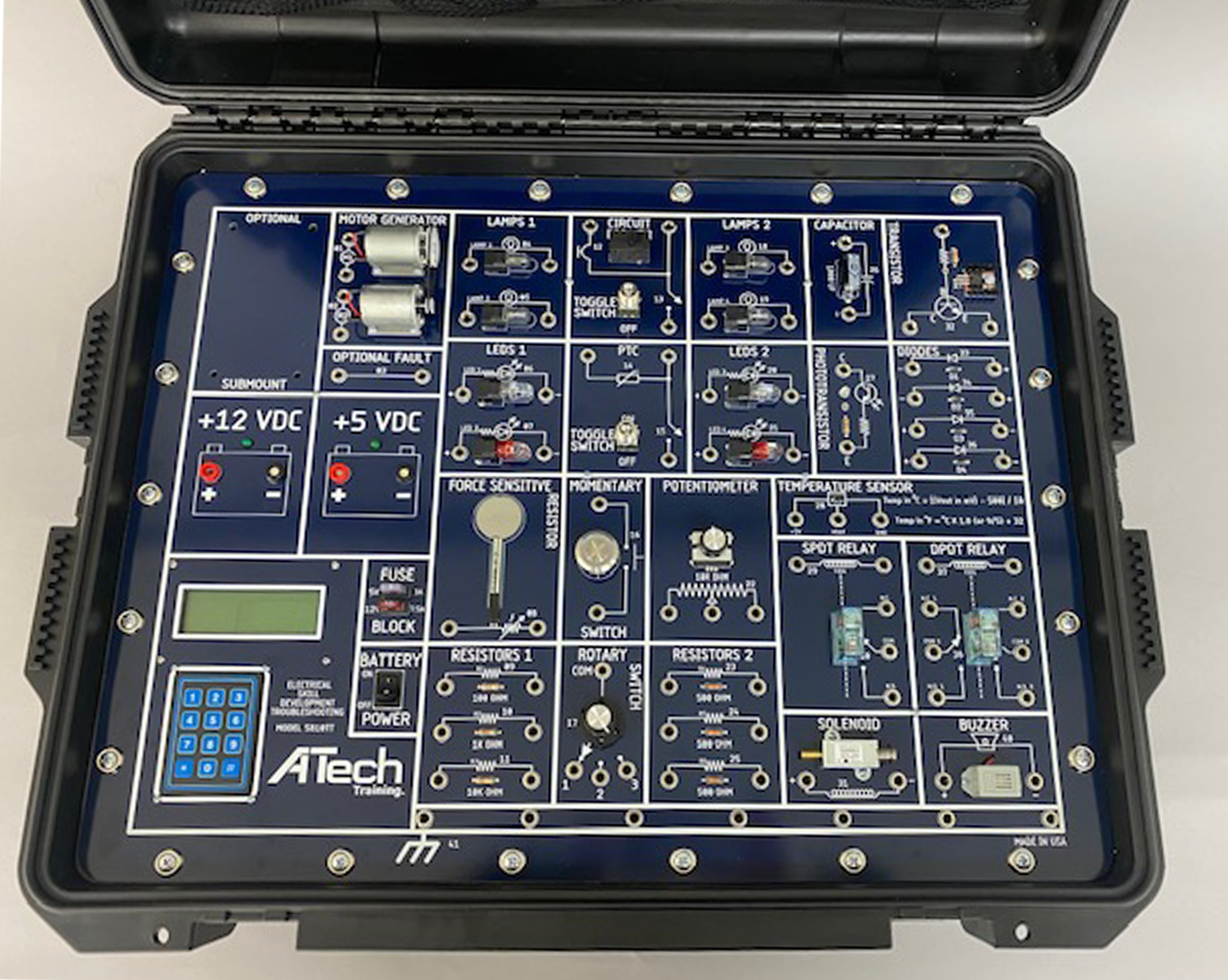 A black case with a tech logo on it
