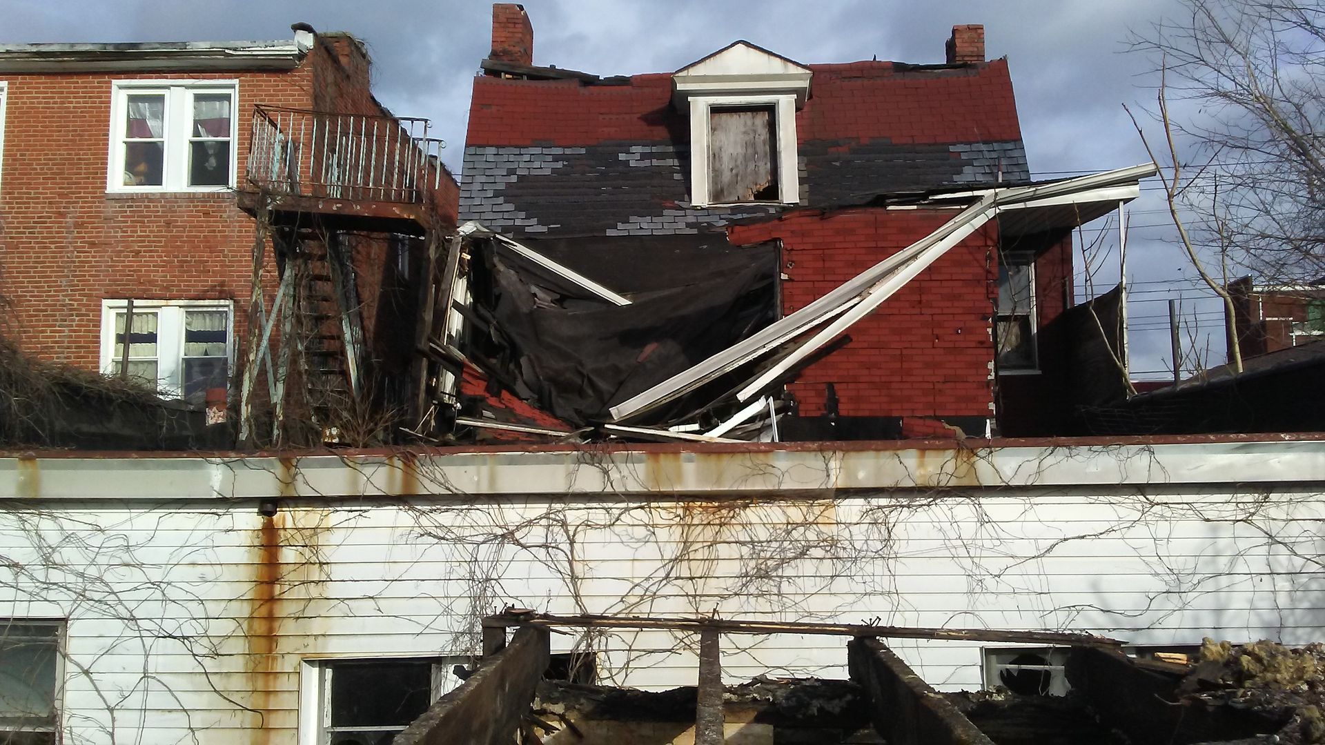 collapsing house scheduled to be demolished