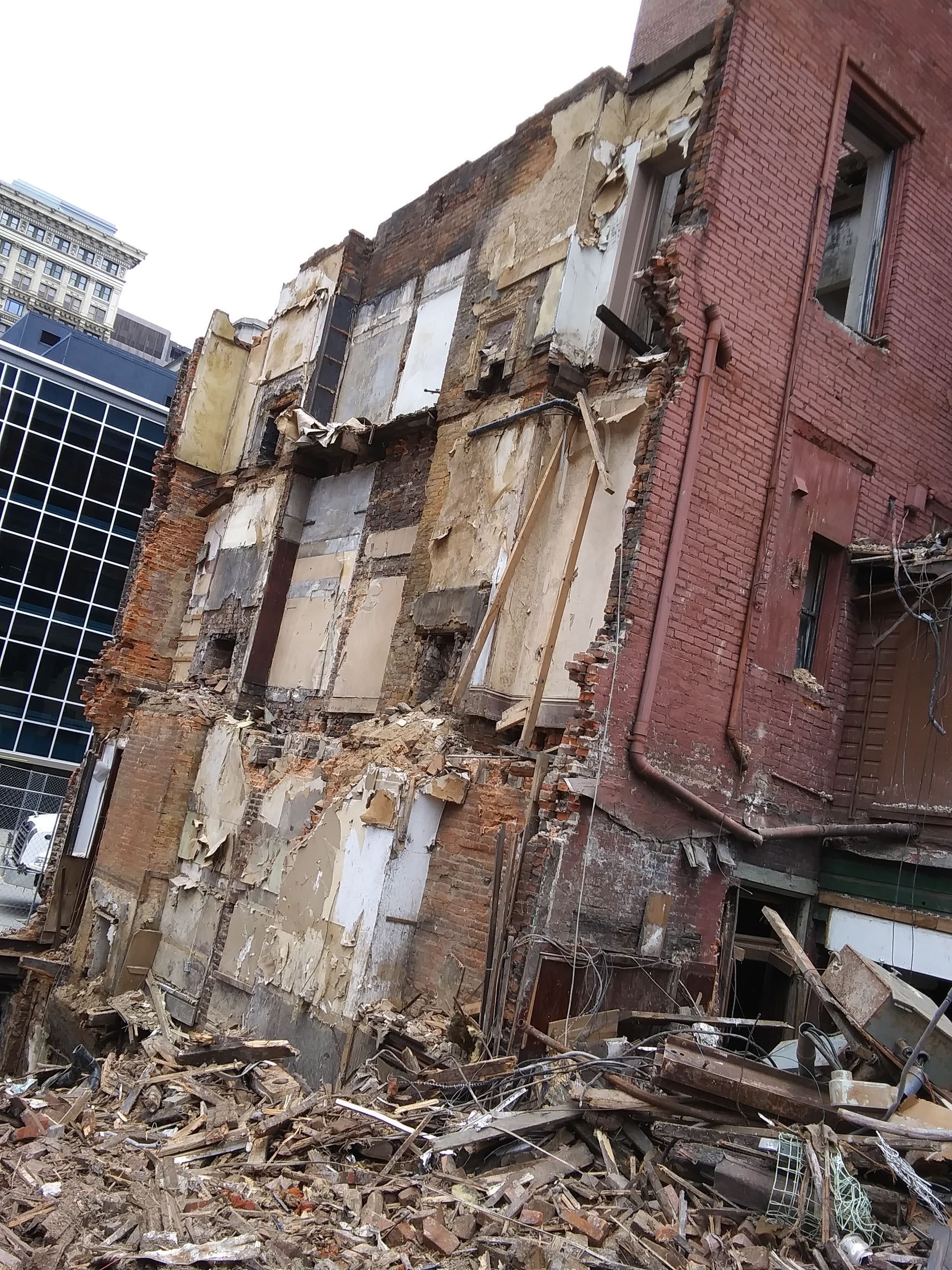 part of a building being demolished