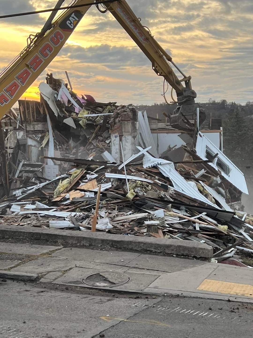 the remains of a demolished house
