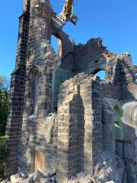 old church being torn down