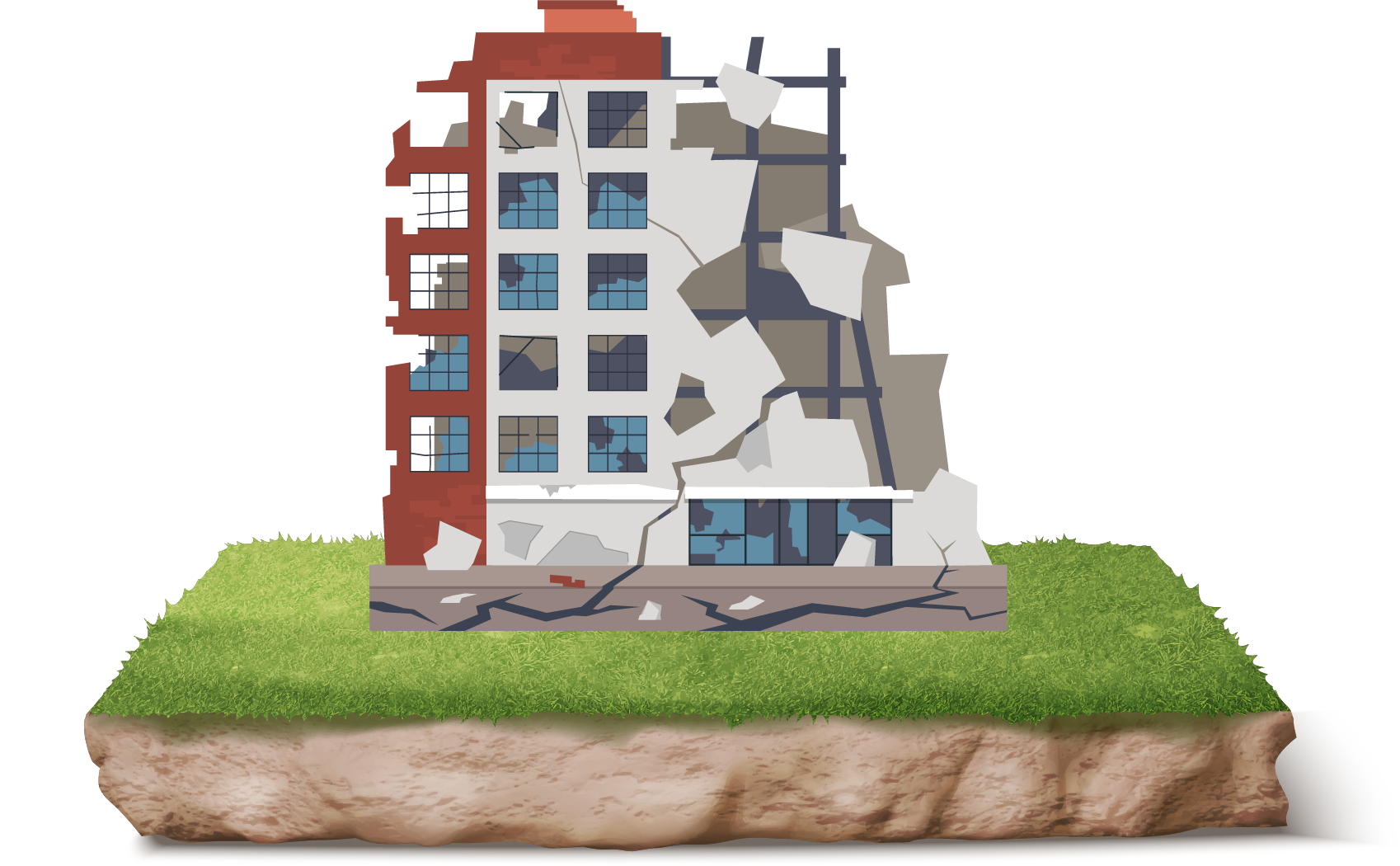 graphical representation of a commercial building that needs demolished