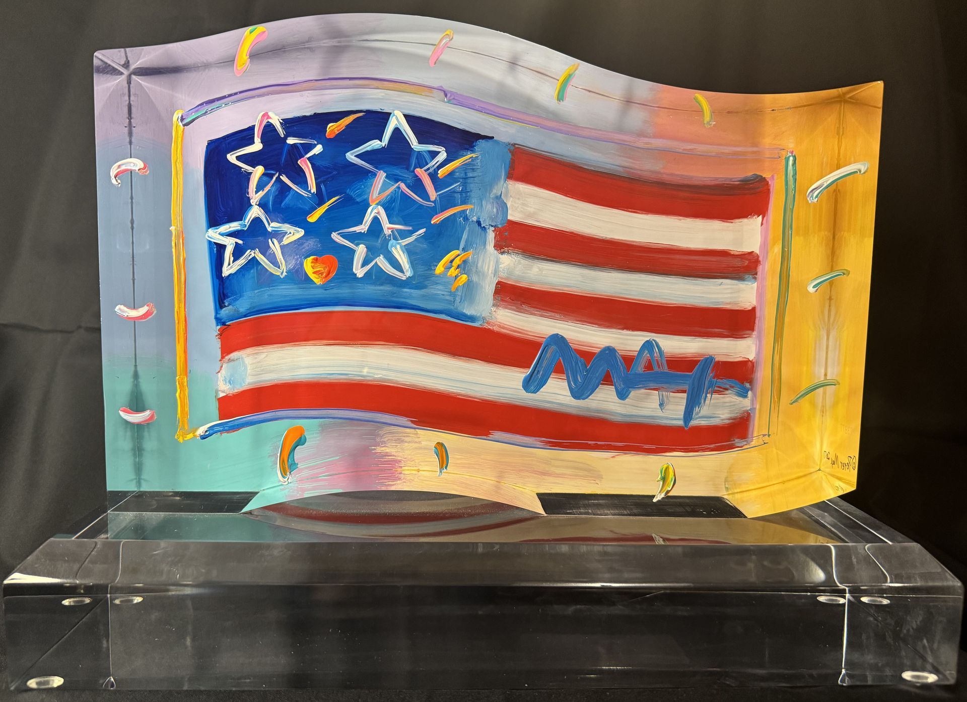Max - Lucite Flag of Hearts