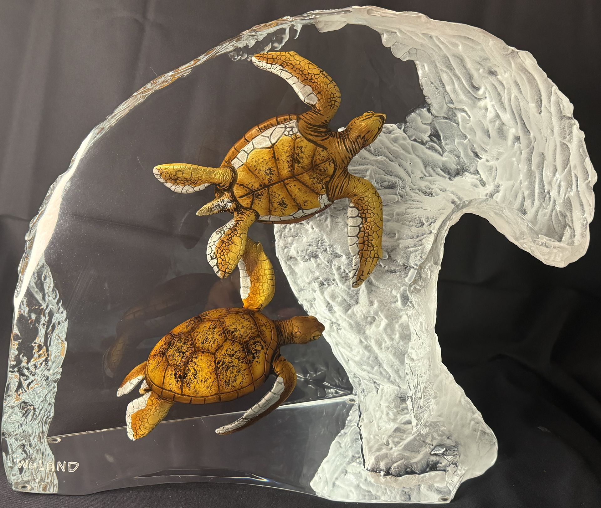 Wyland - Lucite Sea Turtle Reflection