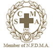 CMA logo with a gold cross inside a circle, and text “Member of N.E.D.M.A.”