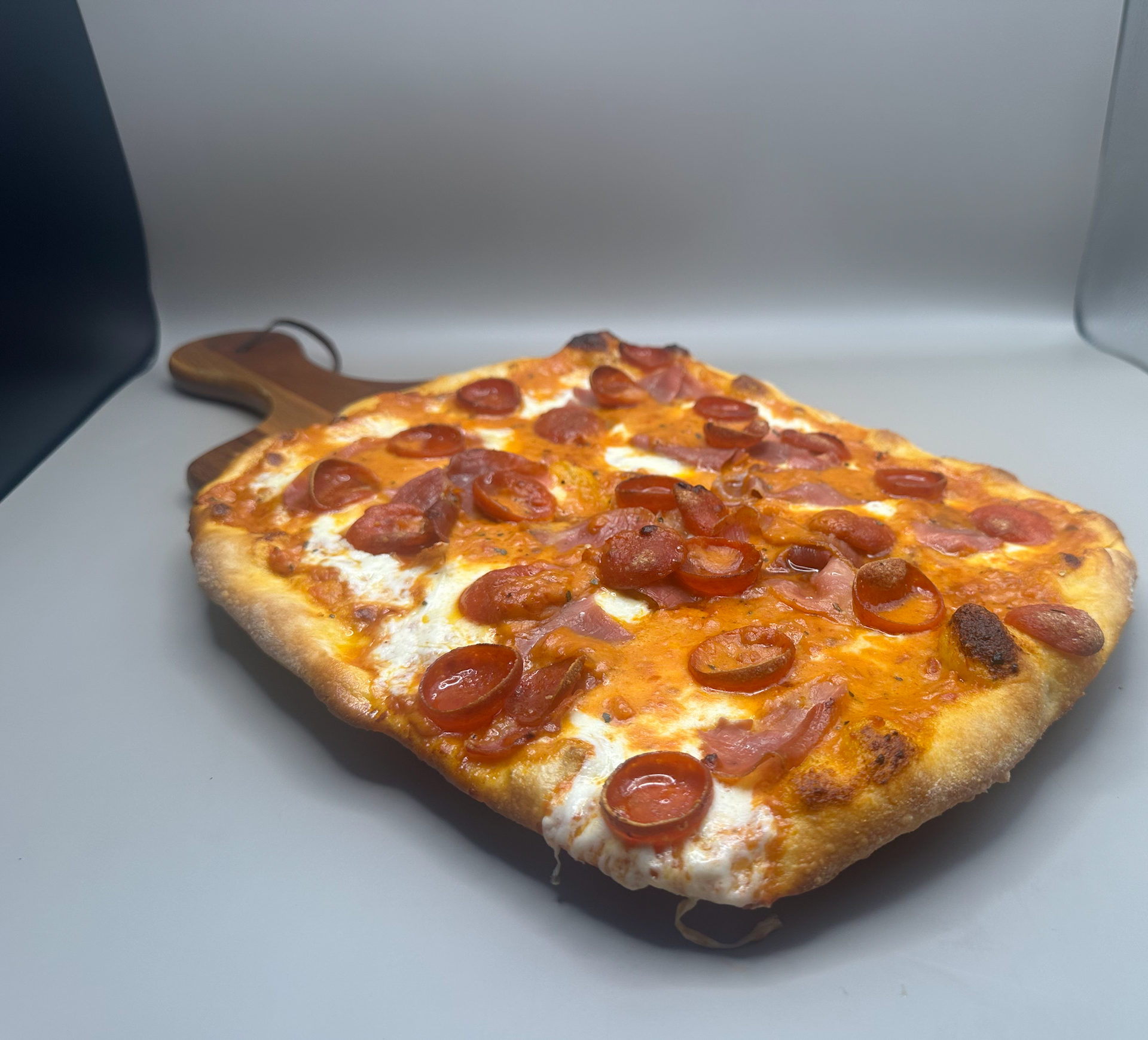 Pepperoni pizza fresh from the oven at Edison Pizza in Edison NJ