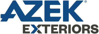 The AZEK logo in blue, with the word 