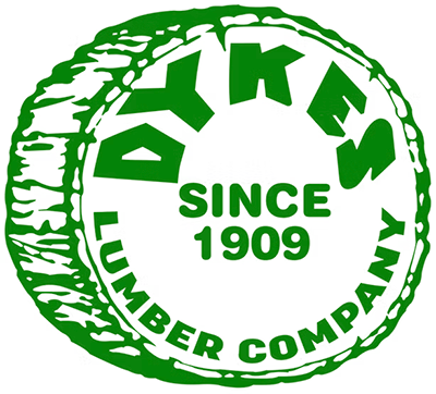 Logo for Dykes Lumber Company, a green circular design with the company name and