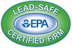 Lead-Safe Certified Firm logo: Oval green emblem with