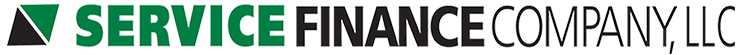 A green and black logo for a service finance company.