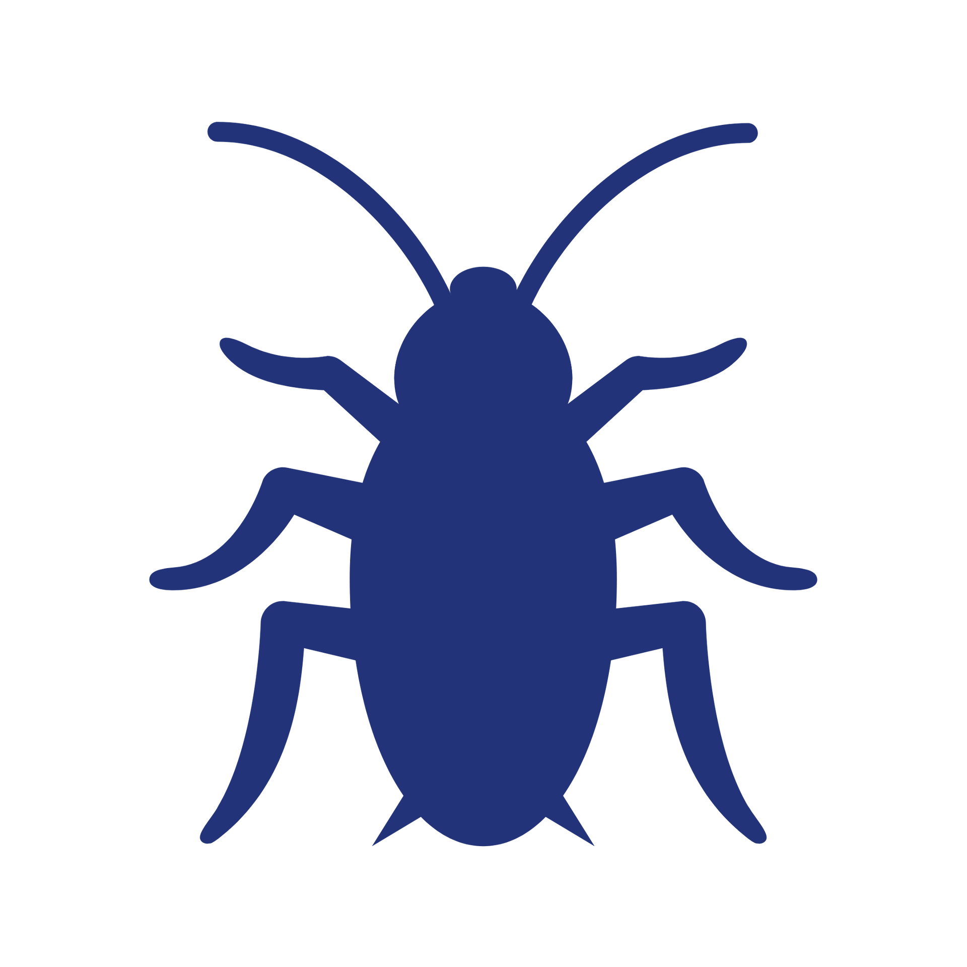 Blue cockroach icon.