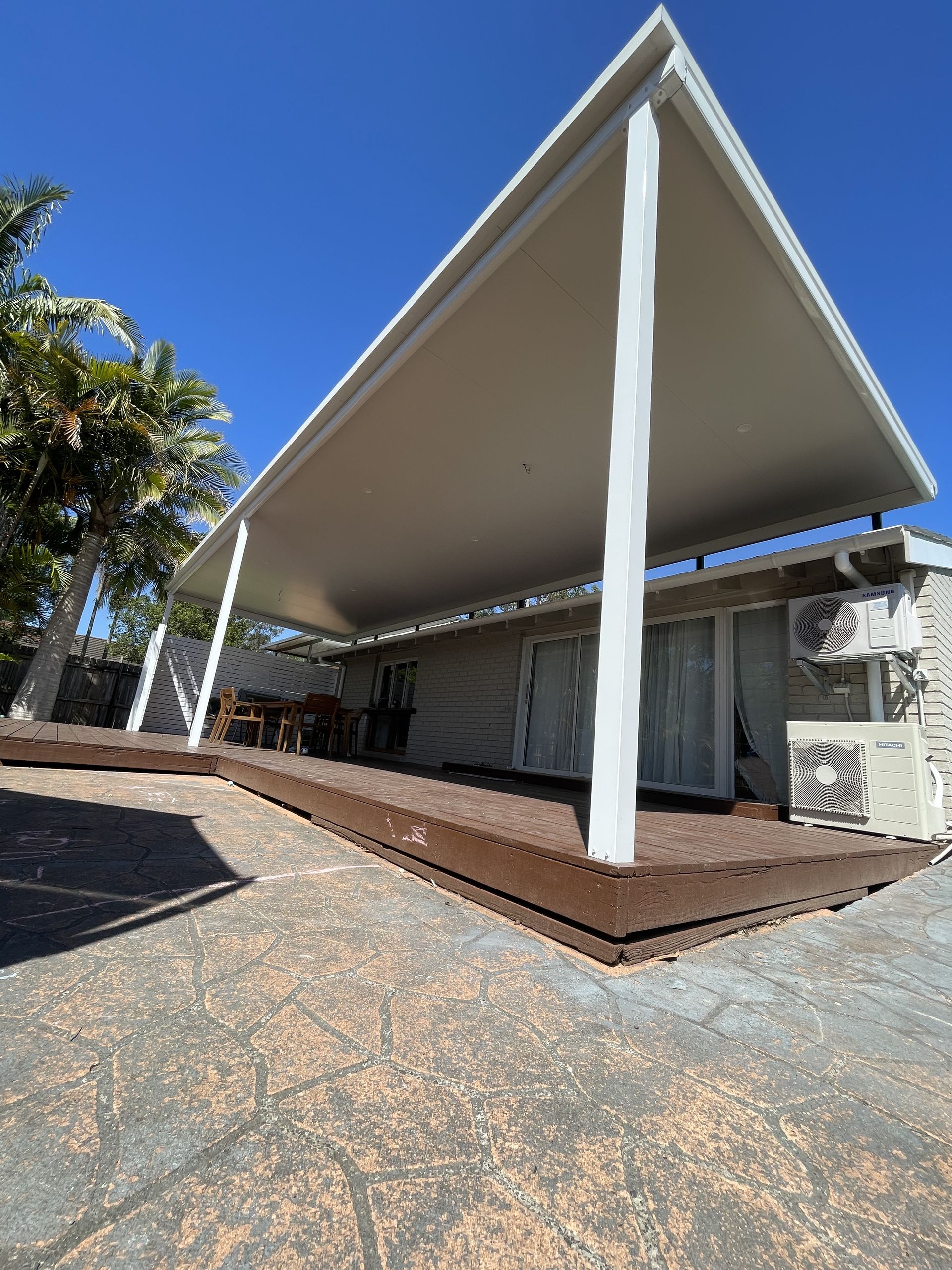 There is a Fire Pit on the Patio of a House — Outdoor Leisure Living In Tuggerah, NSW