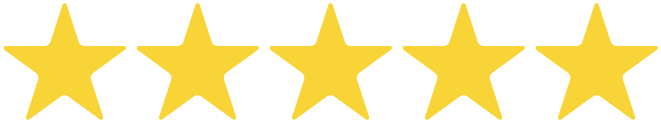A row of yellow stars on a white background.