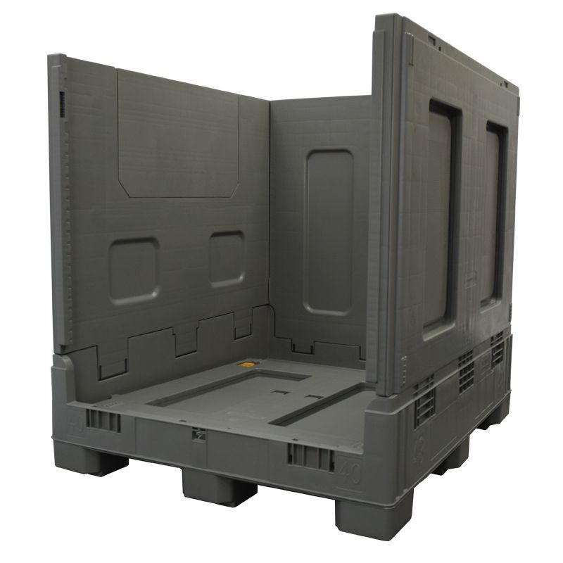 One wall down 40 x 48 x 46 Plastic Gaylord w/ Drop Door w/ Steel