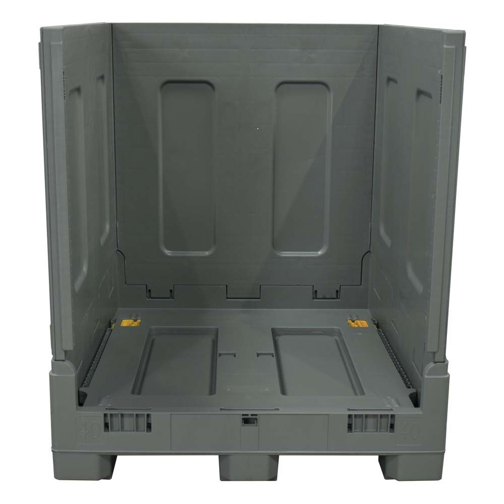 One wall down 40 x 48 x 46 Plastic Gaylord with Steel Reinforcements