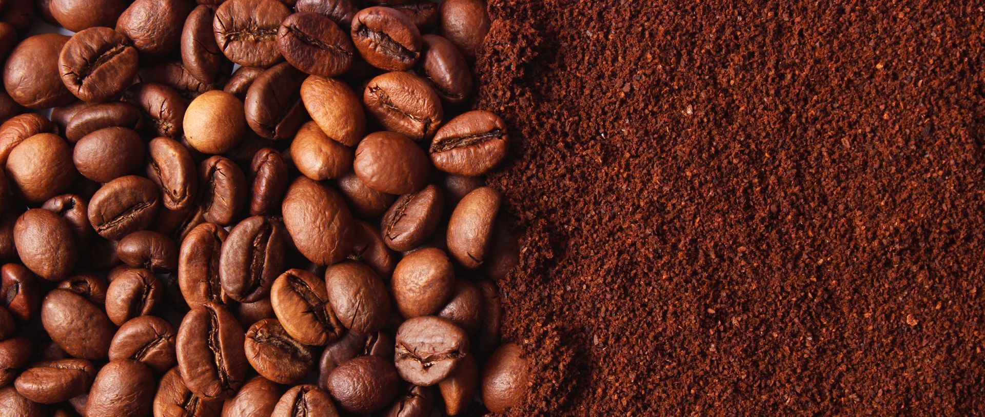 Coffee beans and coffee grounds