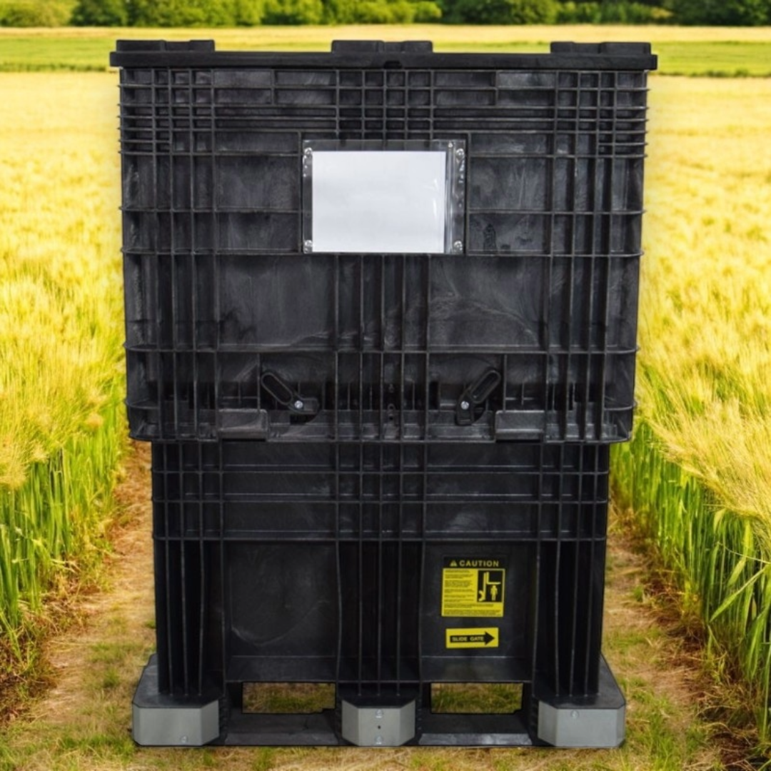 Seed box in a field Seed box in a field
