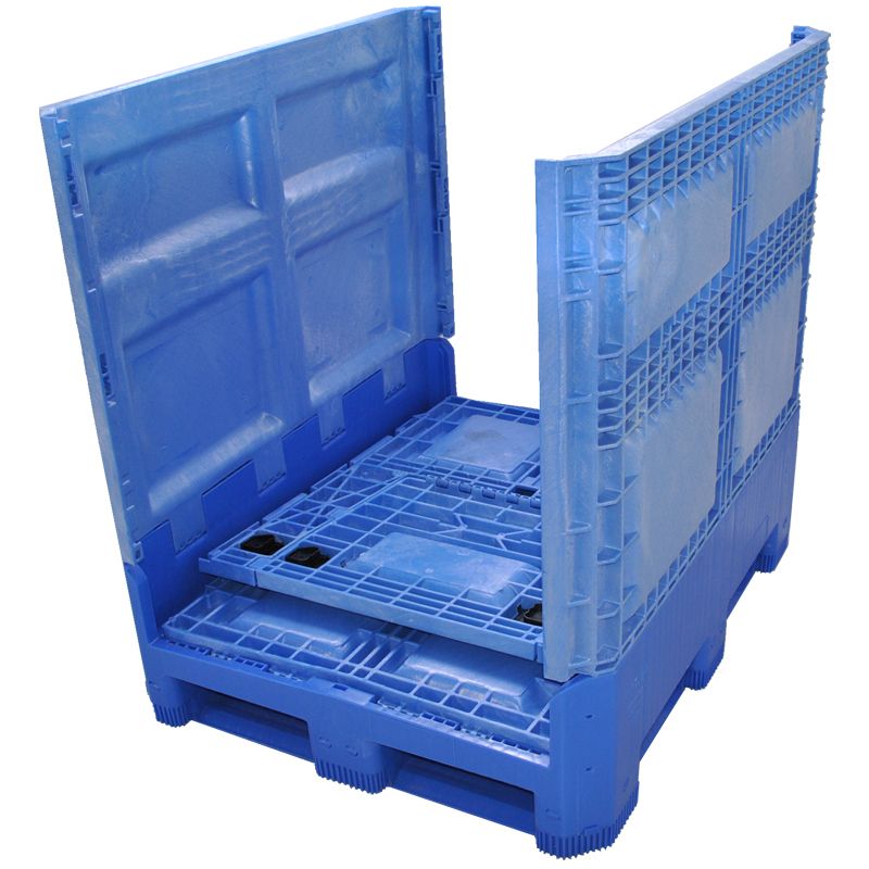 Two walls down 40 x 48 x 46 Food Grade Collapsible Bulk Container