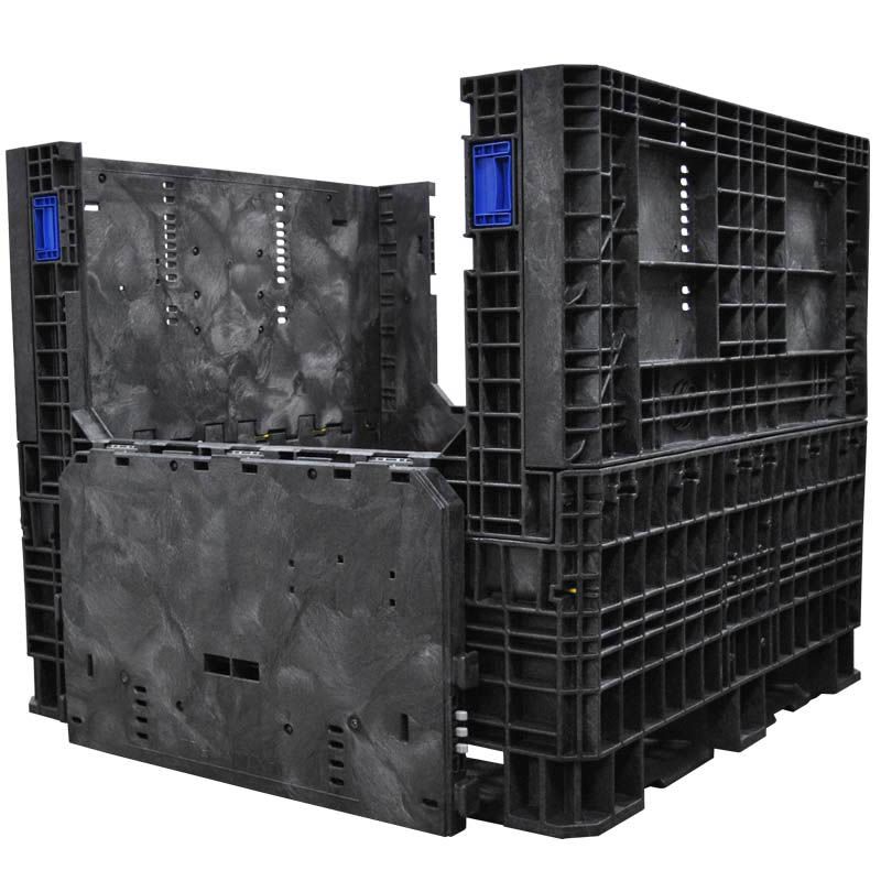 Two drop doors down 45 x 48 x 42 Heavy-Duty Collapsible Bulk Container