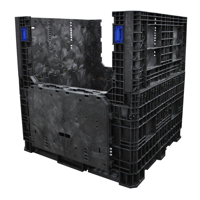 45 x 48 x 50 Heavy-Duty Collapsible Bulk Container Two Drop Doors Down