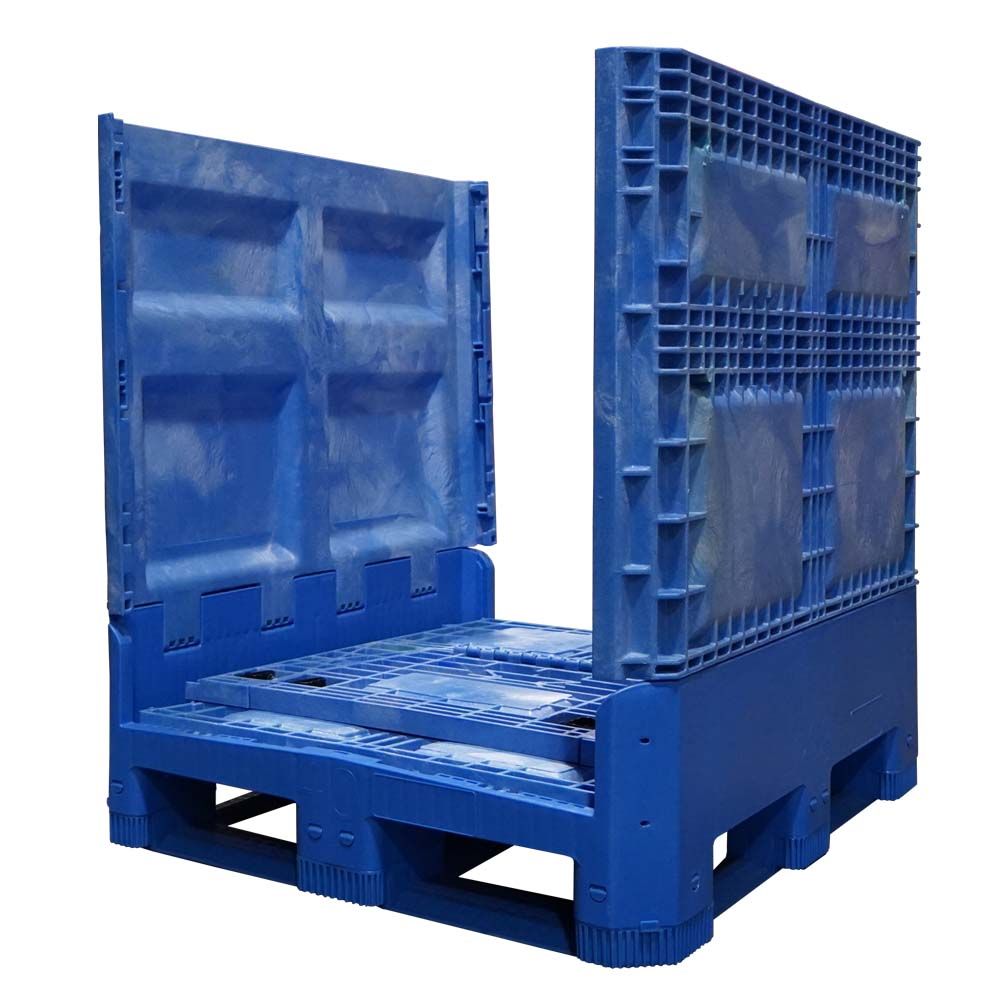 Two walls down 40 x 48 x 46 Food Grade Collapsible Bulk Container