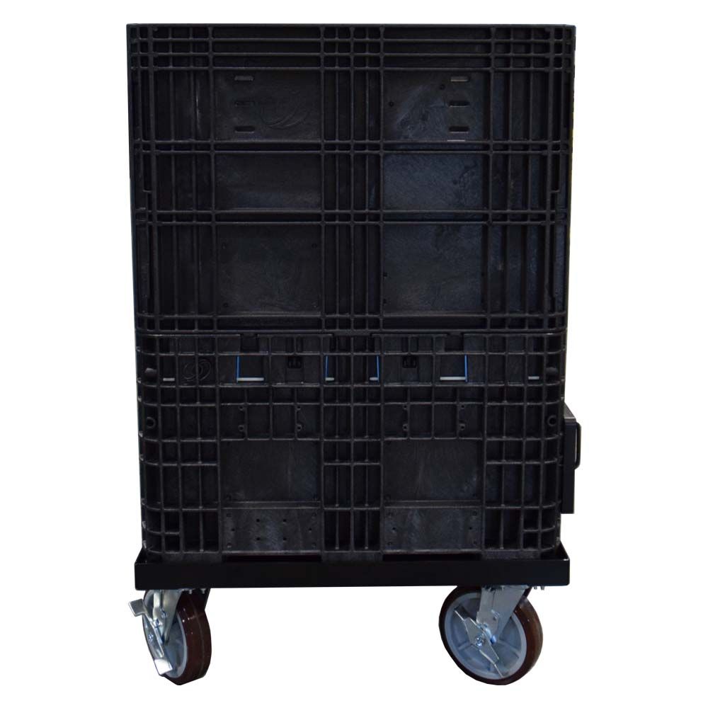 30x32x39 side discharge Hopper on a dolly side view