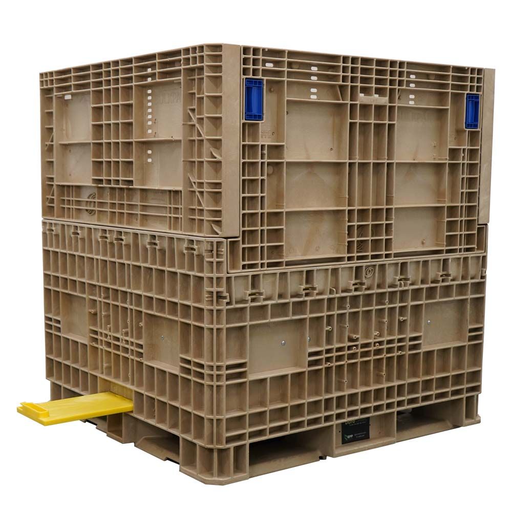45x48x50 Collapsible Beige Hopper Bottom