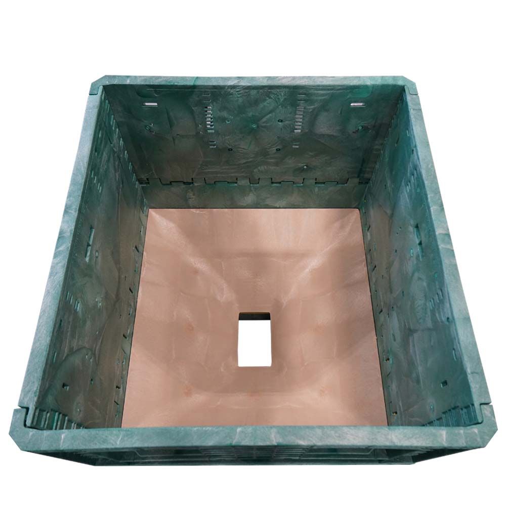 Top view of 45x48x50 Collapsible Green Hopper Bottom