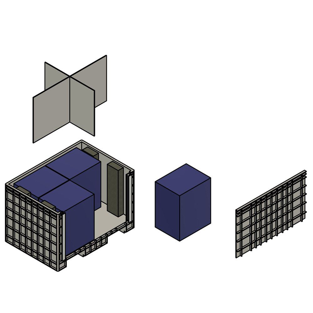 Signage container exploded view