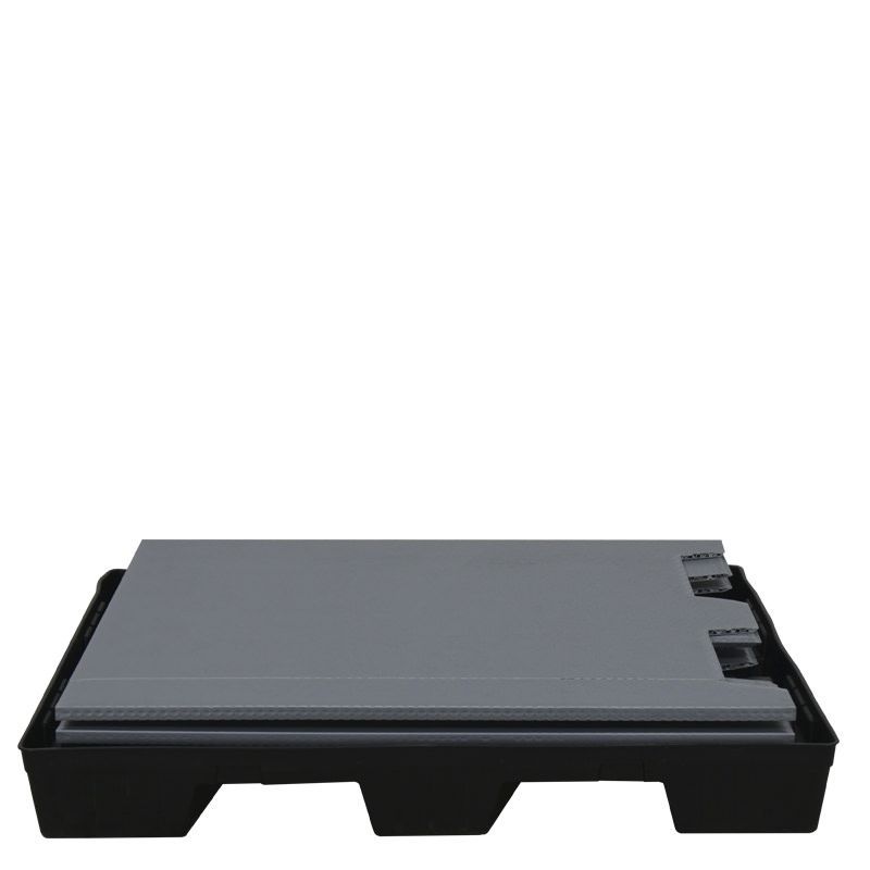Sleeve flat on pallet