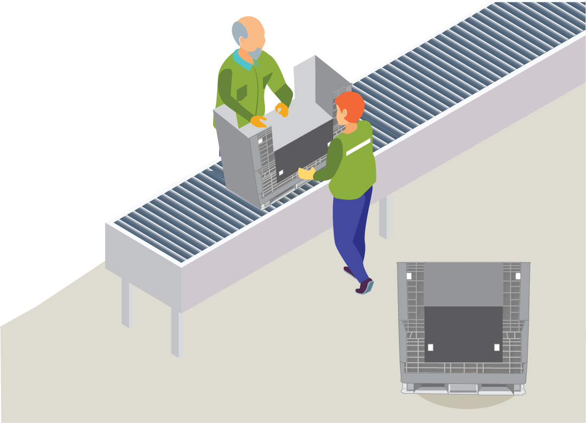 assembly line container access assembly line container access