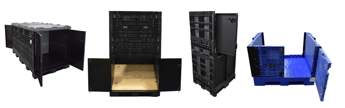 Barn door containers Barn door containers
