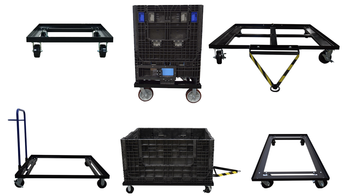 Standard and custom bulk container dollies Standard and custom bulk container dollies
