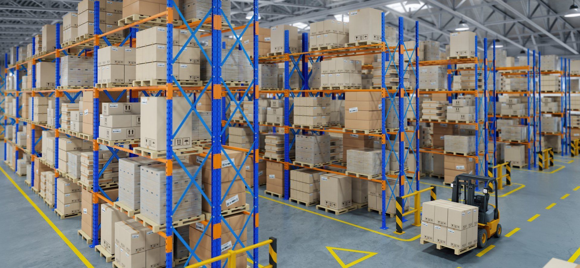 forklift in warehouse forklift in warehouse