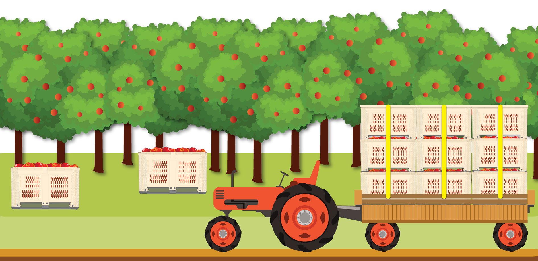 Take produce from the fields to the processing facilities Take produce from the fields to the processing facilities
