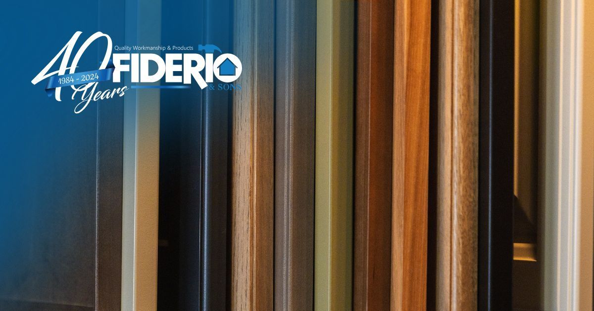 Felderio logo over vertical metallic and wooden slats in blue, silver, and brown tones