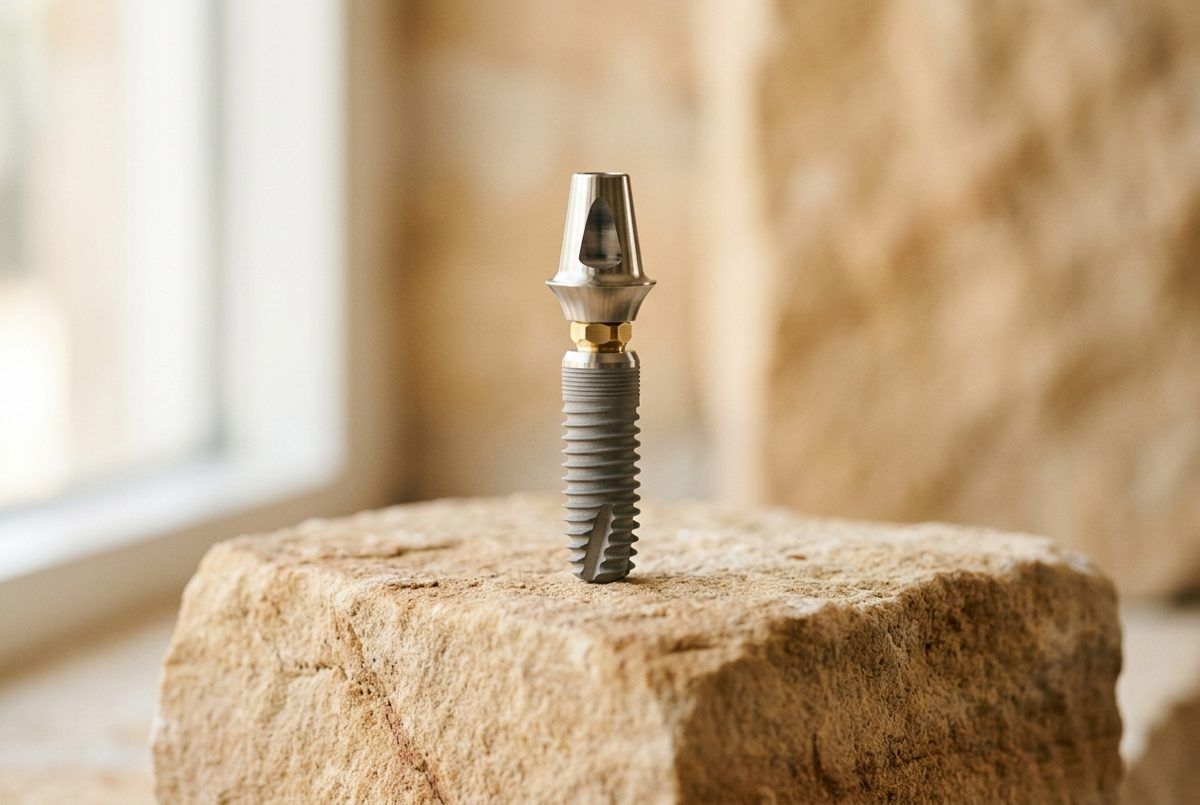 Dental implant with abutment for missing tooth replacement at Glebe Park Dental, Canberra