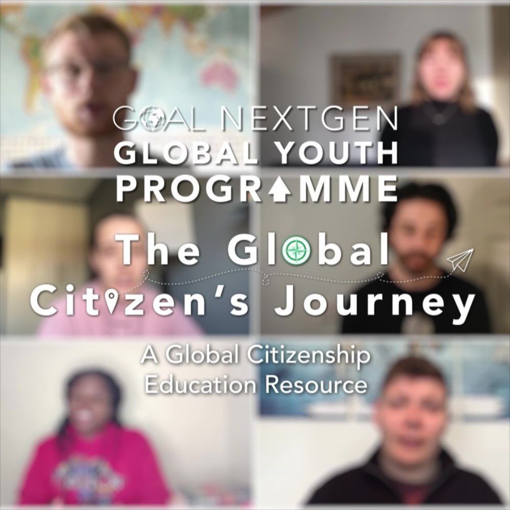 Cover for “The Global Citizen’s Journey,” a Global NextGen youth programme resource, over blurred portraits