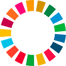 Colorful circular ring of segmented wedges around a white center on a white background