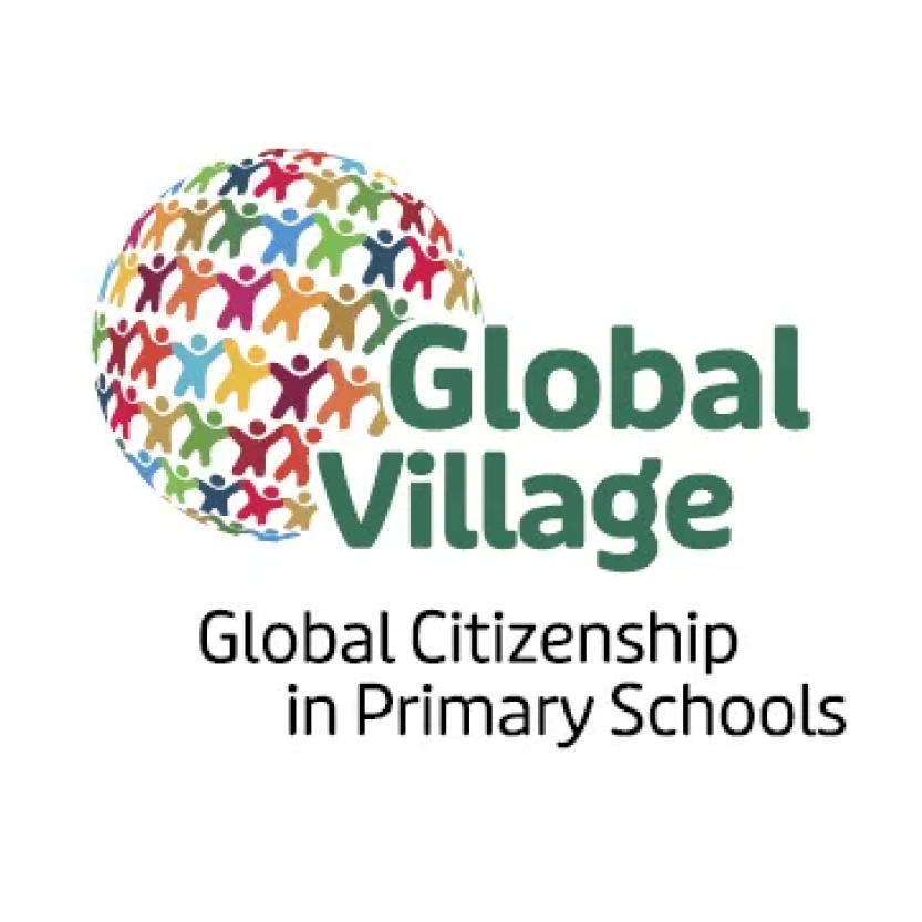 Global Village logo with colorful people globe and text “Global Citizenship in Primary Schools”