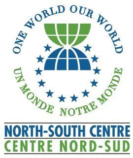 North-South Centre logo with globe and stars, “One world our world” and “Centre Nord-Sud” text