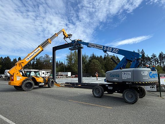 Primary framing gets installed at PEMB project site in Nanaimo