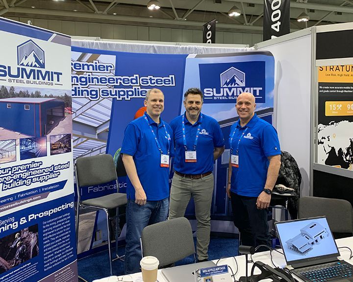 Paul Mitchell, Darren Sperling and Frank Melo at the PDAC trade conference in 2023.