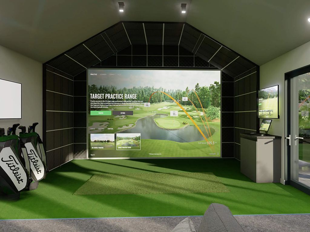 Indoor golf is a great use for pre-engineered steel building construction