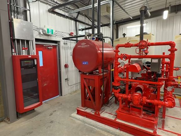 Interior view of jet fuel pump facility in Vancouver by Summit Steel Buildings