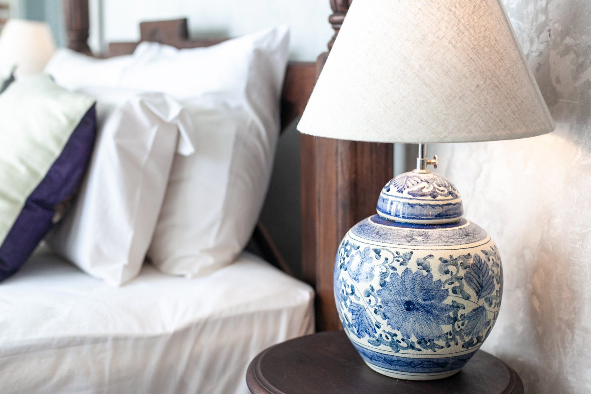 A White Bell Oval Lamp Shade — Custom Lampshades and Lamp repairs at Lampshade specialties in Los Angeles, CA