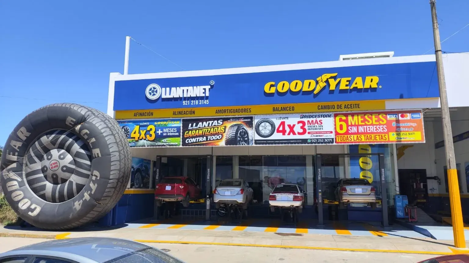 Fachada de nuestra sucursal de Llantas nuevas en Coatzacoalcos