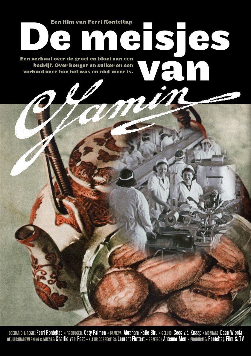 Nederlandse poster met opvallende witte tekst en een collage van een viool, bloemen en muzikale afbeeldingen.